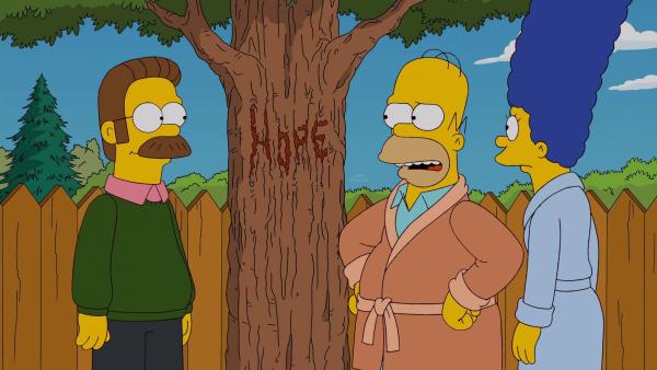 Bild 1 von 29: Mein Freund, der Wunderbaum: Ned Flanders (l.), Homer (M.) und Marge (r.) ...