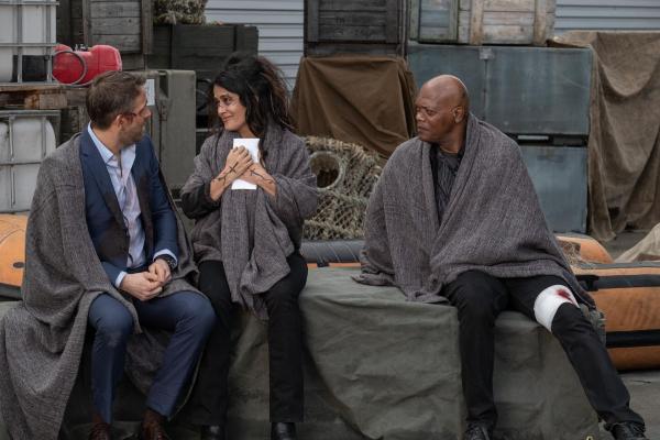Bild 1 von 33: Im Bild: Ryan Reynolds (Michael Bryce), Salma Hayek (Sonia Kincaid), Samuel L. Jackson (Darius Kincaid).
