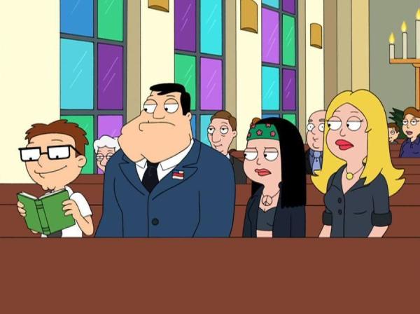 Bild 1 von 5: (v.l.n.r.) Steve Smith; Stan Smith; Hayley Smith; Francine Smith