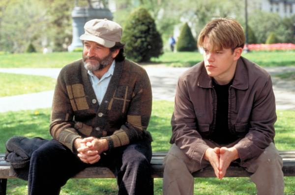 Bild 1 von 8: Sean McGuire (Robin Williams, l.); Will Hunting (Matt Damon, r,)