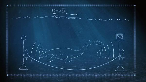 Bild 1 von 2: Was entspricht Wahrheit, was Fiktion? Seit Jahrhunderten ranken sich Mythen und Legenden um die Bewohner der Meere - das Ungeheuer von Loch Ness ist nur eines davon. Mit modernster Echolot-Technik, versuchen Biologen seine Existenz zu beweisen. (Animation)