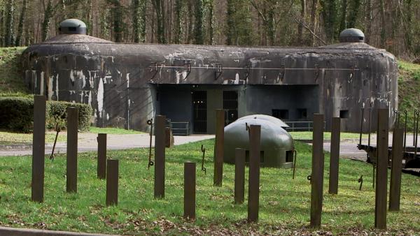 Bild 1 von 4: Gut getarnt im Wald: der Eingang für die Besatzung des Forts Schoenenbourg. Bei Betrieb der Verteidigungsanlage sind dort 800 bis 1000 Soldaten im Einsatz.