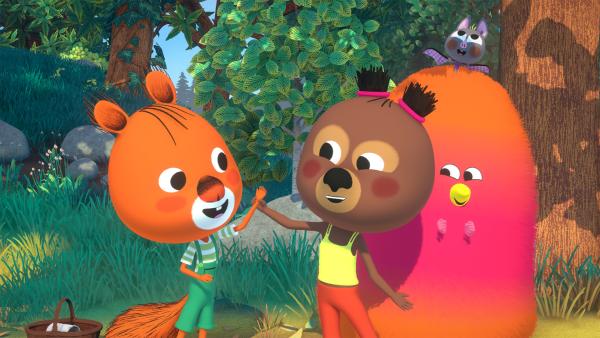 Bild 1 von 1: Edmund, Luzie, Dingsda und Mitzi freuen sich über das neue Häuschen.