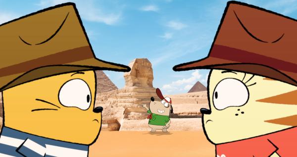 Bild 1 von 4: Ollie und Moon (re.) entdecken Scout (Mi.).