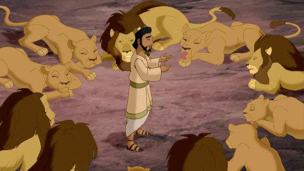 Bild 1 von 3: Daniel muss eine Nacht in der Löwengrube verbringen.