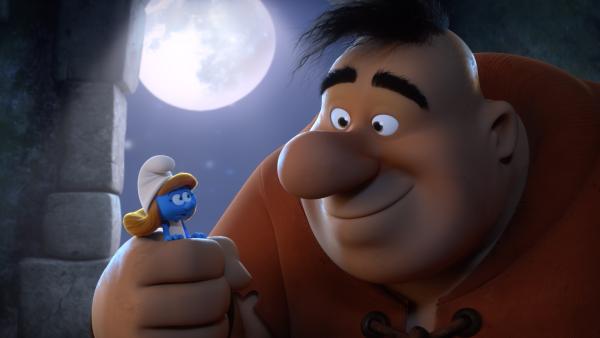 Bild 1 von 1: Großmaul hält Schlumpfine in seinem Turm gefangen. Mehrere Fluchtversuche scheitern.