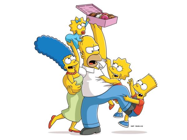 Bild 1 von 40: (27. Staffel) - Eine ungewöhnliche Familie: Maggie (2.v.l.), Marge (l.), Homer (M.), Bart (r.) und Lisa Simpson (2.v.r.) ...