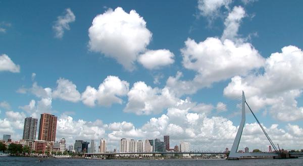Bild 1 von 7: Blick auf die Erasmusbrücke von Rotterdam, das \