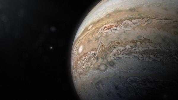 Bild 1 von 3: Neun Raumfahrzeuge haben den Jupiter bisher besucht. Sieben von ihnen sind direkt an ihm vorbeigeflogen, zwei sind geblieben, um ihn zu erforschen. Galileo hat acht Jahre am Jupiter verbracht, und die Juno-Mission der NASA ist heute noch dort.