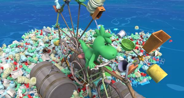 Bild 1 von 4: Zum Glück hat Grisu eine super Idee, um so viel Müll einzusammeln.