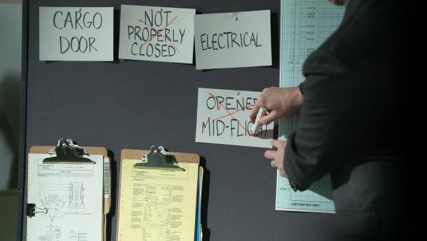 Bild 1 von 3: Hypothesen werden systematisch ausgeschlossen: es verdichtet sich der Verdacht auf ein elektrisches Problem im Bereich der Frachttür.