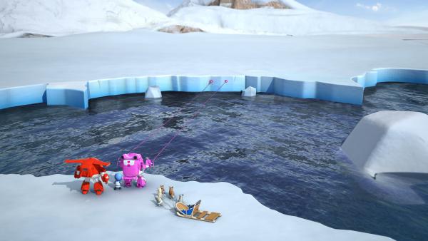 Bild 1 von 5: Dizzy muss Jett und Enok helfen wieder auf das Festland zu gelangen.