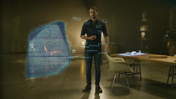 Bild 1 von 15: Der Stein von Rosette ist einer der bedeutendsten archäologischen Funde: Er lieferte den Schlüssel zur Entzifferung der Hieroglyphen. Mirko Drotschmann erklärt dies anhand einer animierten Grafik.