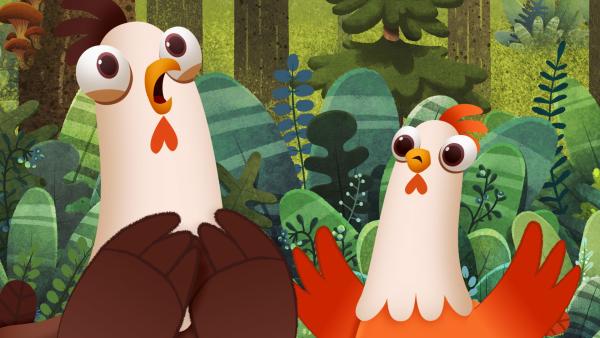 Bild 1 von 1: Shirley und Jo glauben ein Monster im Camp gesehen zu haben und sind in heller Aufregung.© KiKA/Sixteen South & Letko - Honorarfreie Verwendung gemäß AGB im redaktionellen Zusammenhang mit genannter Sendung bei Nennung \