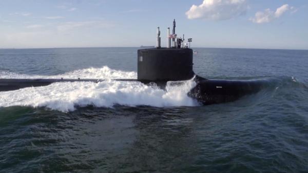 Bild 1 von 3: Nuklear angetriebenes Jagd-U-Boot der US Navy.