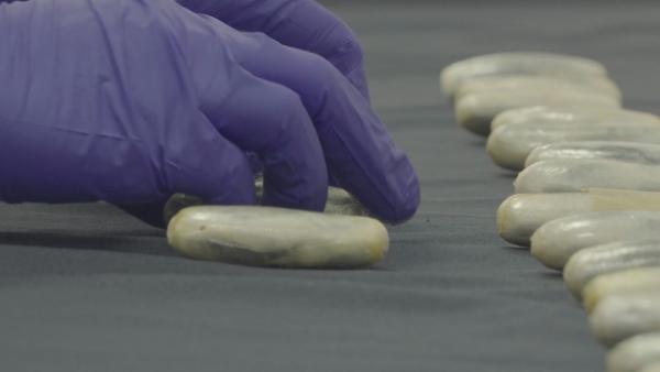 Bild 1 von 3: Beweismittel unter der Lupe: Sichergestellte Drogenpäckchen werden genau untersucht.