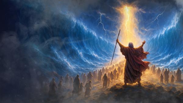 Bild 1 von 5: Durch das Meer in die Freiheit - nur mit Gottes Kraft sei es Moses gelungen, das Meer zu teilen und das hebräische Volk aus ägyptischer Knechtschaft zu befreien.