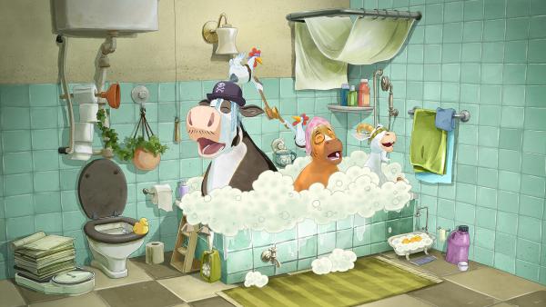 Bild 1 von 3: Lieselotte feiert eine Schaumparty mit den Badewannen-Piraten!