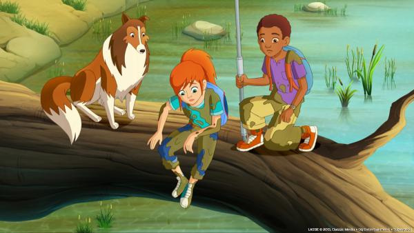 Bild 1 von 5: Auf der Suche nach dem ausgerissenen Hirschkalb sind Zoe und Harvey im Sumpf gelandet.