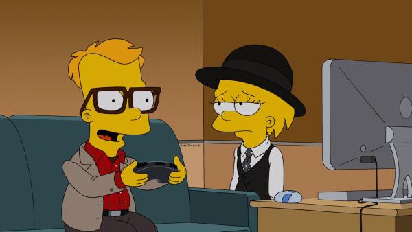 Bild 1 von 34: Bart (l.) erzählt Lisa (r.) im Woody-Allen-Stil aus dem Film \