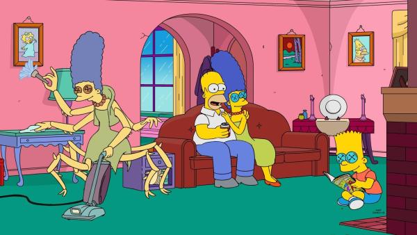 Bild 1 von 18: (v.l.n.r.) Spinne Marge; Homer; Marge; Bart
