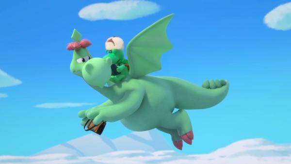 Bild 1 von 6: Gut ausgerüstet machen sich Grisu und Fumé auf die Suche nach dem Ei im Eis.