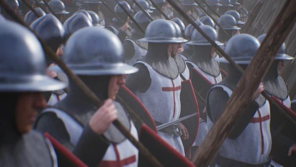 Bild 1 von 4: Das englische Heer des jungen Königs Heinrich V. ist nach einer langen Belagerung geschwächt.