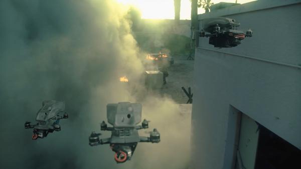 Bild 1 von 4: Die Werbevideos führender Rüstungsunternehmen zeigen, wie Kampfdrohnen bei bewaffneten Konflikten zum Einsatz kommen können.