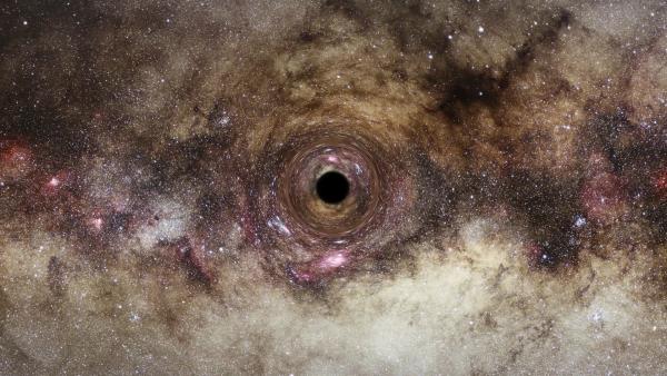 Bild 1 von 4: Im Zentrum einer Galaxie offenbart sich der unvorstellbare Schlund eines Schwarzen Lochs. Ein Ort, an dem Licht und Materie spurlos verschwinden.