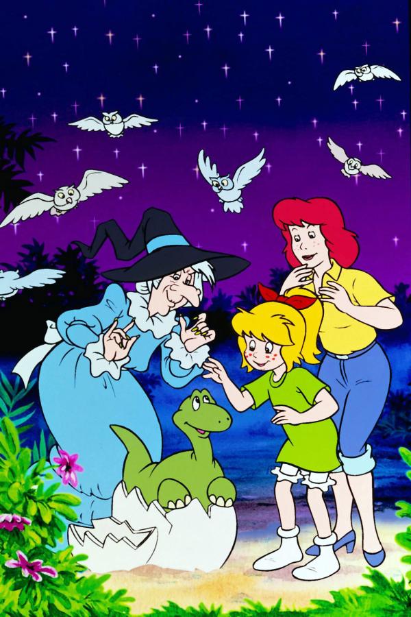 Bild 1 von 14: Bibi (Mitte), ihre Mutter (li.) und ihre Grossmutter (re.) sind überglücklich. Ihr Hexenspruch hat funktioniert und der kleine Dinosaurier kann aus dem Ei schlüpfen. Noch wissen sie nicht, was sie sich damit aufgehalst haben.