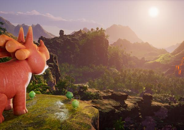 Bild 1 von 2: Die Sieger beim Brüllwettbewerb im Vegesaurier-Tal sind Ginger und die Erbs-Rexe.