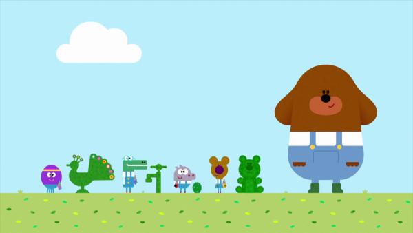 Bild 1 von 2: Duggee und die Quirlies bringen Garten in Form.
