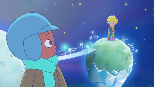 Bild 1 von 2: Elias und der kleine Prinz suchen die Weltraumschildkröte.© WDR/2024 Method Animation - Honorarfreie Verwendung gemäß AGB im engen inhaltlichen redaktionellen Zusammenhang mit genannter Sendung bei Nennung \