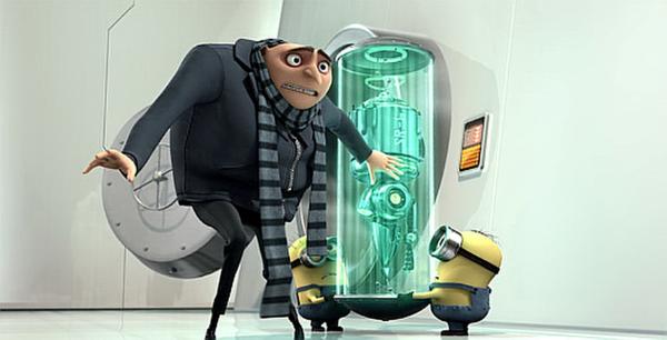 Bild 1 von 6: His minions are in awe of Gru?s plan in Universal Pictures and Illumination Entertainment?s inaugural 3-D CGI feature, Despicable Me.  The film tells the story of one the world?s greatest villains who meets his match in three little girls.  Credit: Universal Pictures and Illumination Entertainment