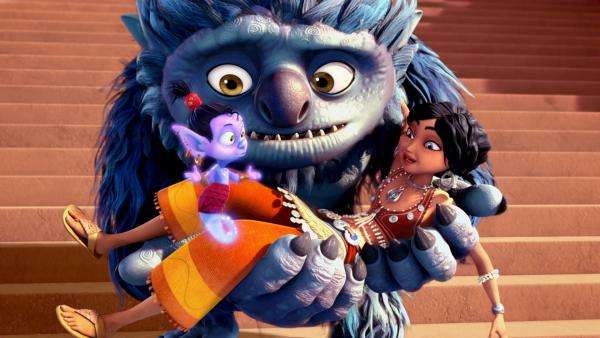 Bild 1 von 6: Karim wurde in ein riesiges blaues Ungeheuer verwandelt.