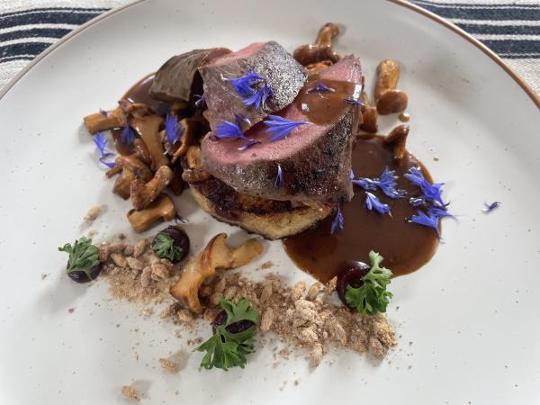 Bild 1 von 19: Rehrücken an Eierschwammerl und Bänkstiezel.