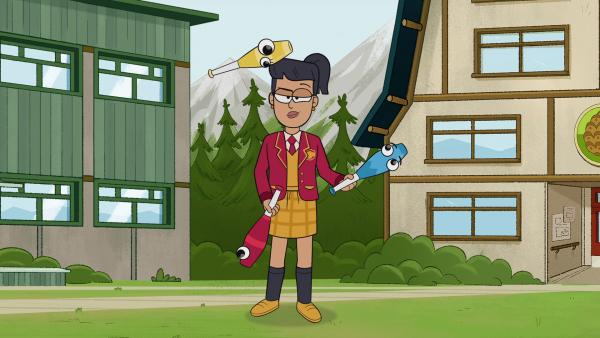 Bild 1 von 3: Magnolia will Sully für das Anstarr-Jonglier-Team der Supergut abwerben.© KiKA/2024 Daily Madness Limited/Miam! Animation/Thuristar/VRT-Ketnet - Honorarfreie Verwendung gemäß AGB im redaktionellen Zusammenhang mit genannter Sendung bei Nennung \