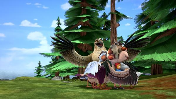 Bild 1 von 7: Liebevoll verabschiedet sich die Schar von ihrer Leitgans.