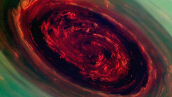 Bild 1 von 3: Die Sonde Cassini konnte das Klima und die Atmosphäre des Saturns untersuchen, einschließlich seiner unvorstellbar großen Stürme.