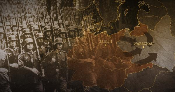 Bild 1 von 2: Am 1. September 1939 überfallen deutsche Truppen Polen. In ihrem Rücken folgen SS-Männer mit dem Auftrag, die polnische Intelligenz zu ermorden. Tausende fallen ihnen zum Opfer.