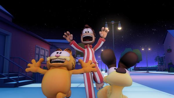 Bild 1 von 3: Nachts werden die Häschen-Pantoffeln lebendig und jagen Garfield.