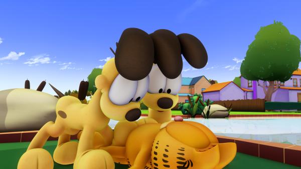 Bild 1 von 3: Garfield scheint in einer Art Albtraum gefangen zu sein.