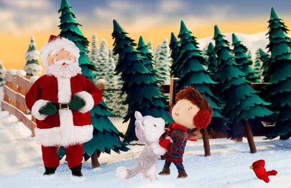 Bild 1 von 7: Andrew mit seinem besten Freund, dem kleinen Husky Jingle. Mit ihnen freuen freuen sich der Weihnachtsmann und der kleine rote Vogel.
© KiKA/2011 Hallmark Licensing, Inc. - Honorarfreie Verwendung gemäß AGB im redaktionellen Zusammenhang mit genannter Sendung bei Nennung \