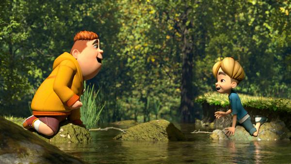 Bild 1 von 3: Raphael versteht sich gut mit dem sanften Riesen Samson aus Maries Bande.© ZDF/La Station Animation - Honorarfreie Verwendung gemäß AGB im redaktionellen Zusammenhang mit genannter Sendung bei Nennung \