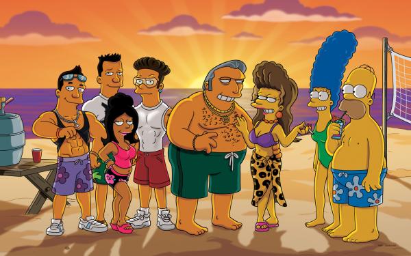Bild 1 von 21: Die Mafiosi-Braut: Fat Tony (4.v.r.), Selma (3.v.r.), Marge (2.v.r.) und Homer (r.) ...