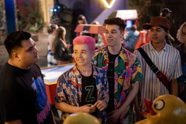 Bild 1 von 4: Von links: Olly (Kobe White), Zed (Jason Thompson), Jas (Darcy Vissenjoux) und Quinn (Bailey Barbour).