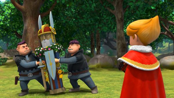 Bild 1 von 2: Prinz John (r.) hat es auf den Goldschmuck des Wikingertotems abgesehen.