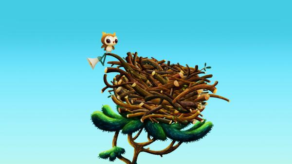 Bild 1 von 1: Odo möchte ein großes Nest bauen, und versucht, sich bei den großen Vögeln einzureihen.