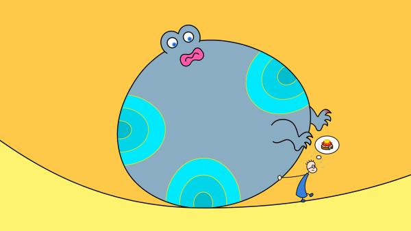 Bild 1 von 2: TOM versucht, den großen Frosch Bongo zum Herrn Doktor zu bringen.© SWR/Hykade/Film Bilder - Honorarfreie Verwendung gemäß AGB im engen inhaltlichen redaktionellen Zusammenhang mit genannter Sendung bei Nennung \