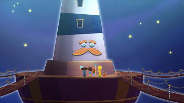 Bild 1 von 2: Phaeton der Leuchtturm ist traurig.© WDR/2024 Method Animation - Honorarfreie Verwendung gemäß AGB im engen inhaltlichen redaktionellen Zusammenhang mit genannter Sendung bei Nennung \